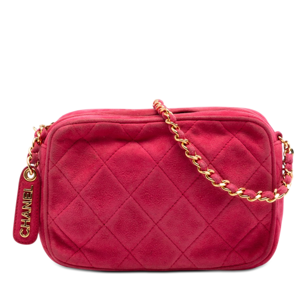 Pre-Loved Chanel CC Quilted Suede Camera Bag
